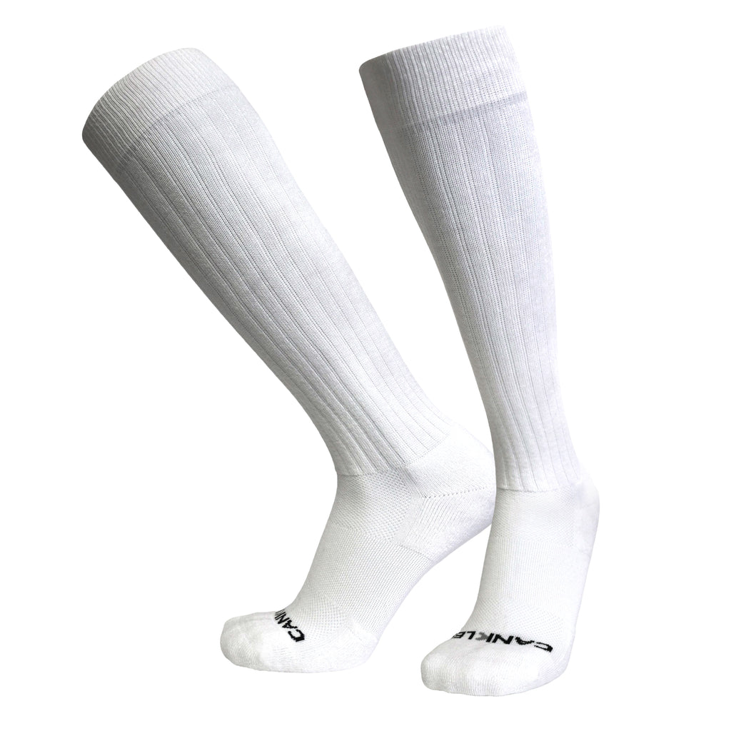 Cankles Over the Calf Sock - White