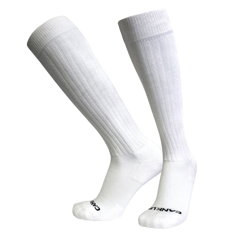 Cankles Over the Calf Sock - White
